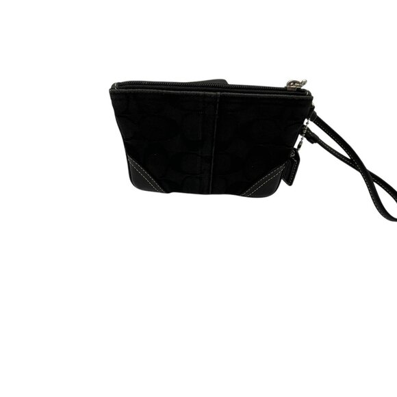 Coach Signature Leatherware Corner Zip Wristlet - Black - Picture 9 of 10